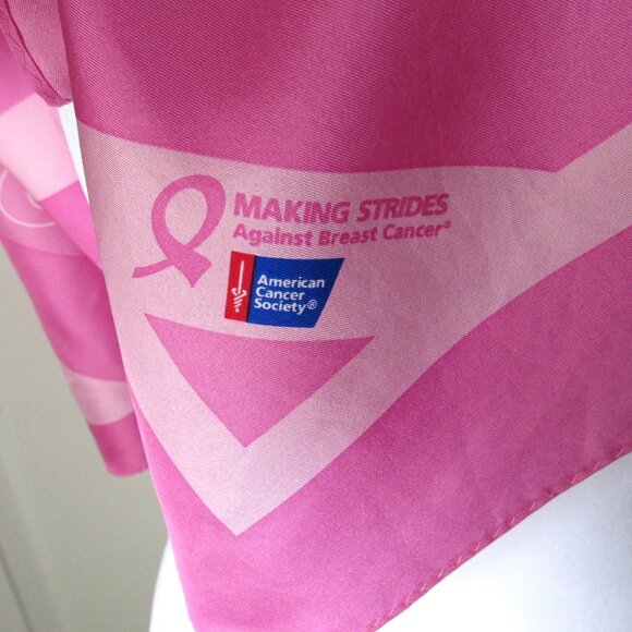 Breast Cancer 100% Silk SCARF Pink American Cancer Society - Picture 4 of 9